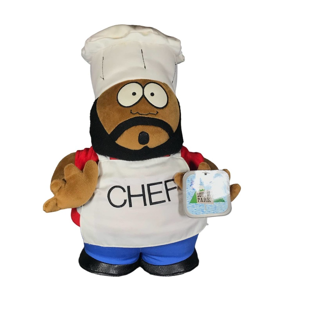 Chef of South Park 14" Plush Toy Doll With Tags 1998 Fun-4-All Weighted Feet